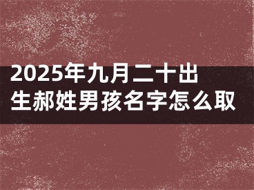 2025年九月二十出生郝姓男孩名字怎么取