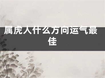 属虎人什么方向运气最佳