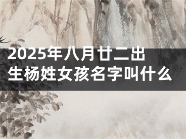 2025年八月廿二出生杨姓女孩名字叫什么