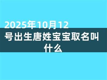 2025年10月12号出生唐姓宝宝取名叫什么