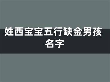 姓西宝宝五行缺金男孩名字