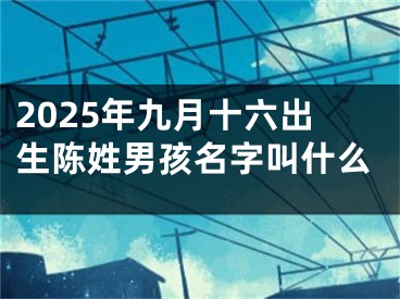 2025年九月十六出生陈姓男孩名字叫什么