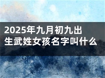 2025年九月初九出生武姓女孩名字叫什么