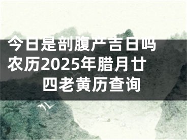 今日是剖腹产吉日吗 农历2025年腊月廿四老黄历查询