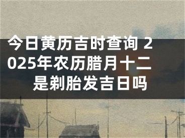 今日黄历吉时查询 2025年农历腊月十二是剃胎发吉日吗