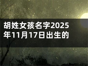 胡姓女孩名字2025年11月17日出生的