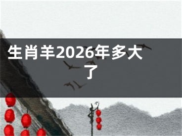生肖羊2026年多大了