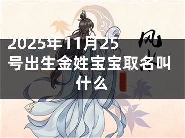 2025年11月25号出生金姓宝宝取名叫什么