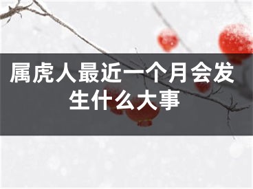 属虎人最近一个月会发生什么大事
