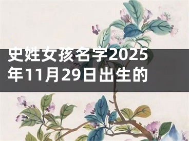 史姓女孩名字2025年11月29日出生的
