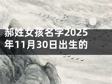 郝姓女孩名字2025年11月30日出生的