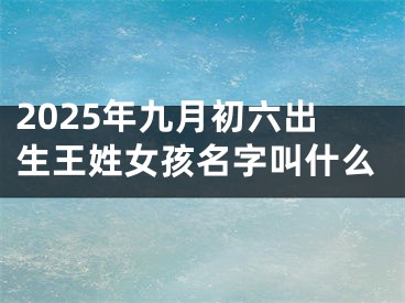 2025年九月初六出生王姓女孩名字叫什么