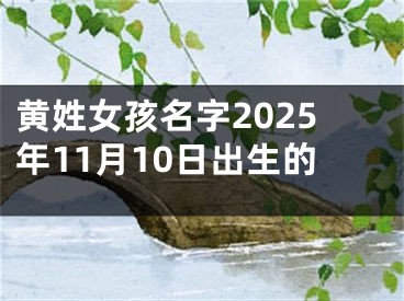 黄姓女孩名字2025年11月10日出生的