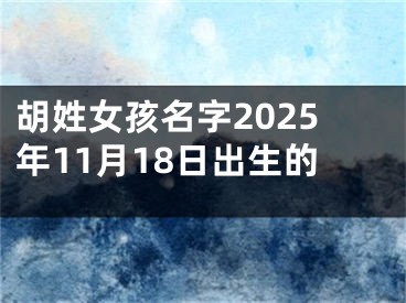 胡姓女孩名字2025年11月18日出生的