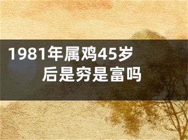 1981年属鸡45岁后是穷是富吗