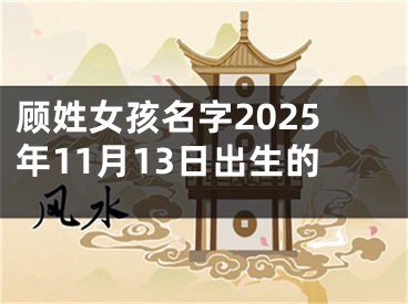 顾姓女孩名字2025年11月13日出生的