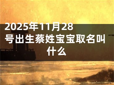 2025年11月28号出生蔡姓宝宝取名叫什么