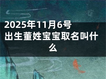 2025年11月6号出生董姓宝宝取名叫什么