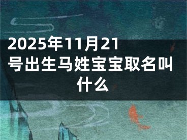 2025年11月21号出生马姓宝宝取名叫什么