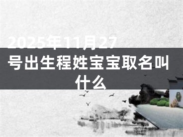 2025年11月27号出生程姓宝宝取名叫什么