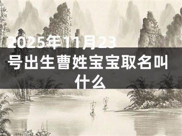 2025年11月23号出生曹姓宝宝取名叫什么