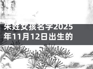 朱姓女孩名字2025年11月12日出生的