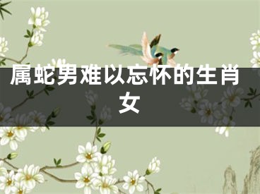 属蛇男难以忘怀的生肖女