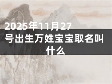 2025年11月27号出生万姓宝宝取名叫什么