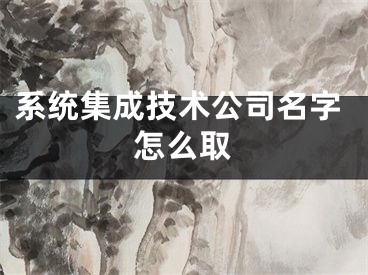 系统集成技术公司名字怎么取