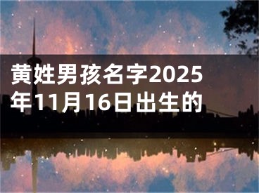 黄姓男孩名字2025年11月16日出生的