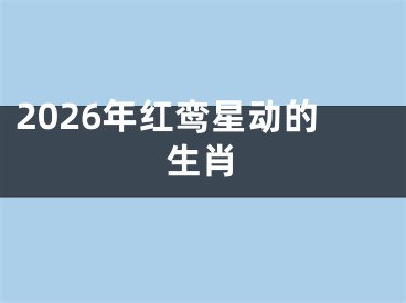 2026年红鸾星动的生肖