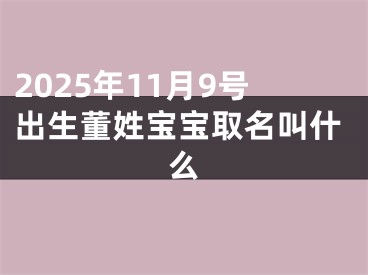 2025年11月9号出生董姓宝宝取名叫什么