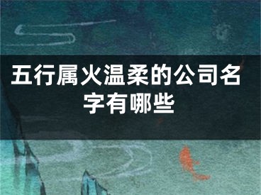 五行属火温柔的公司名字有哪些
