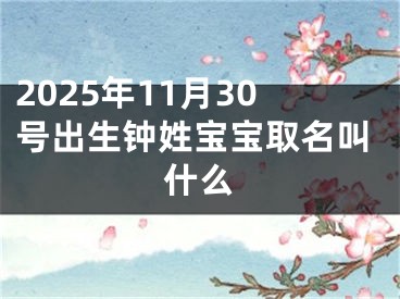 2025年11月30号出生钟姓宝宝取名叫什么