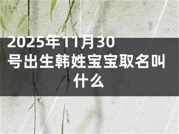 2025年11月30号出生韩姓宝宝取名叫什么