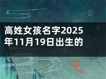 高姓女孩名字2025年11月19日出生的