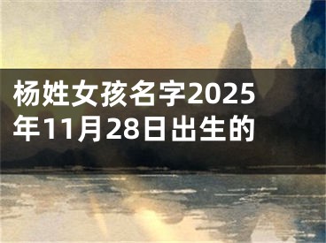 杨姓女孩名字2025年11月28日出生的