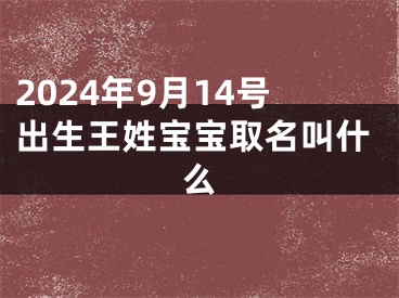 2024年9月14号出生王姓宝宝取名叫什么
