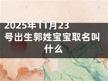2025年11月23号出生郭姓宝宝取名叫什么
