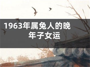 1963年属兔人的晚年子女运
