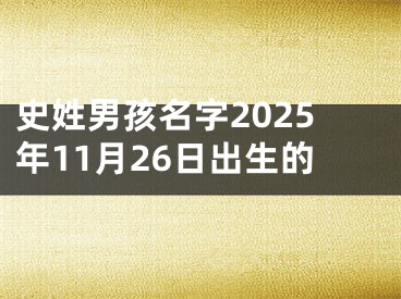 史姓男孩名字2025年11月26日出生的