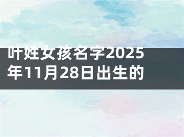 叶姓女孩名字2025年11月28日出生的