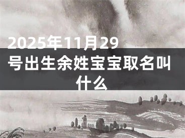 2025年11月29号出生余姓宝宝取名叫什么
