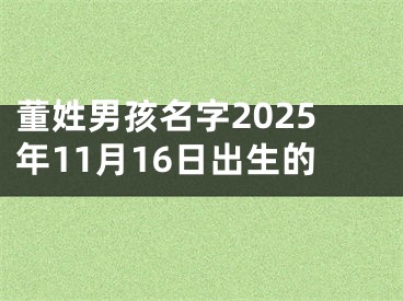 董姓男孩名字2025年11月16日出生的