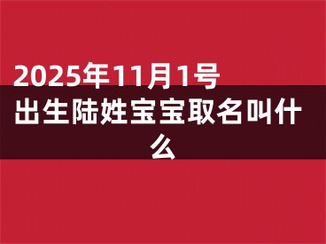 2025年11月1号出生陆姓宝宝取名叫什么