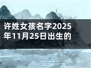 许姓女孩名字2025年11月25日出生的