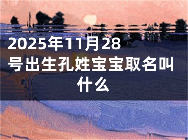 2025年11月28号出生孔姓宝宝取名叫什么