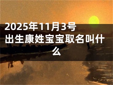 2025年11月3号出生康姓宝宝取名叫什么