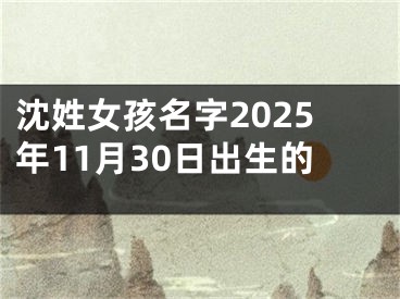 沈姓女孩名字2025年11月30日出生的