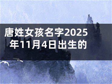 唐姓女孩名字2025年11月4日出生的